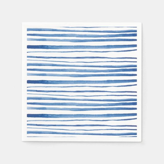 Streepjes van shibori-blauw en witte waterverf servet (Voorkant)