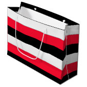 Streepjes voor rode, zwarte en witte vlekken large cadeautasje (Voorkant Gekanteld)