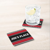 streepjes voor zwarte en rode poorten kartonnen onderzetters (Insitu)