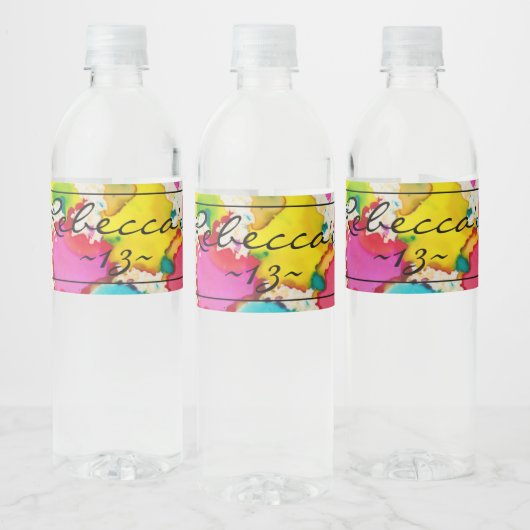 Streepjesbat Mitzvah Confetti Water Flaconetiket Waterfles Etiket (Flessen)