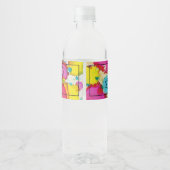 Streepjesbat Mitzvah Confetti Water Flaconetiket Waterfles Etiket (Achterkant)