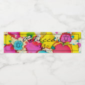 Streepjesbat Mitzvah Confetti Water Flaconetiket Waterfles Etiket (Enkel label)