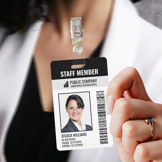 Streepjescode Bedrijfslogo Foto Personeelskaart Badge