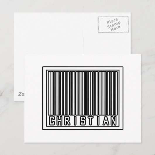Streepjescode Christelijk Briefkaart (Voorkant / Achterkant)