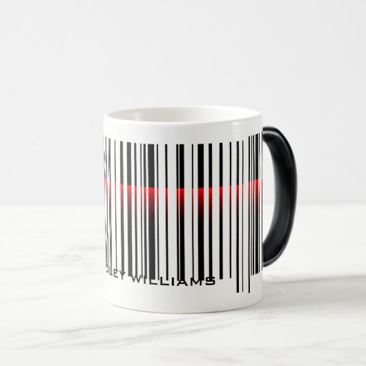 Streepjescode en Laseraftasten Magische Mok (Voorkant rechts)