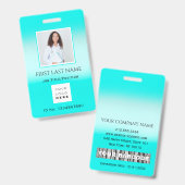 Streepjescode Foto ID-nummer Gezondheidstherapie V Badge (Voor- en achterkant)