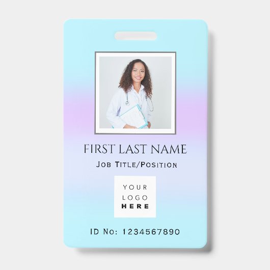 Streepjescode Foto Therapeut  Verpleegster Dokter  Badge (Voorzijde)