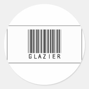 Streepjescode Glazier Ronde Sticker
