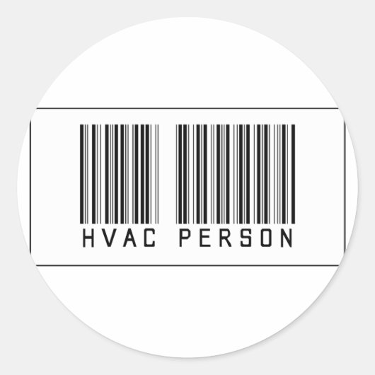 Streepjescode HVAC Persoon Ronde Sticker (Voorkant)