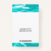 Streepjescode-ID Fotosjabloon Blauwgroen groen mar Badge (Achterkant)