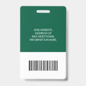 Streepjescode ID Medische Kliniek Dokter Groen Badge (Achterkant)