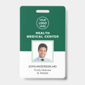 Streepjescode ID Medische Kliniek Dokter Groen Badge (Voorzijde)