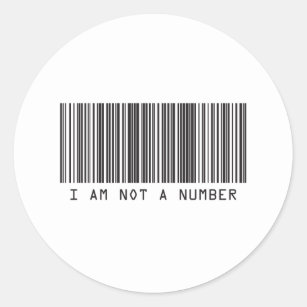 Streepjescode - Ik ben geen nummer Ronde Sticker