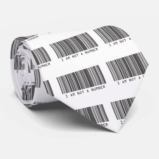 Streepjescode - Ik ben geen nummer Stropdas (Opgerold)