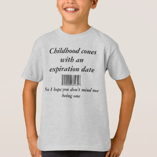 streepjescode, kinderkegels met een vervaldatum... t-shirt