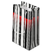 Streepjescode met de zak van de laserscanner klein cadeauzakje (Achterkant Gekanteld)