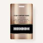 Streepjescode Naam foto ID Kaart Verticaal metaal  Badge (Achterkant)