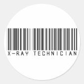 streepjescode röntgentechnicus ronde sticker (Voorkant)