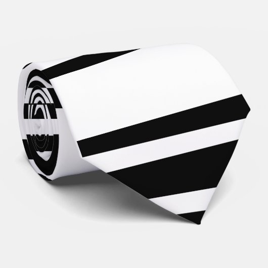 Streepjescode Stropdas (zwart-wit) (Opgerold)