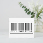 Streepjescode Tennis Player Briefkaart (Staand voorkant)