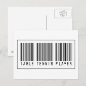 Streepjescode Tennis Player Briefkaart (Voorkant / Achterkant)