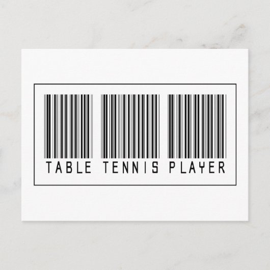 Streepjescode Tennis Player Briefkaart (Voorkant)
