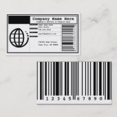 streepjescode van bedrijf visitekaartje (Voorkant / Achterkant)