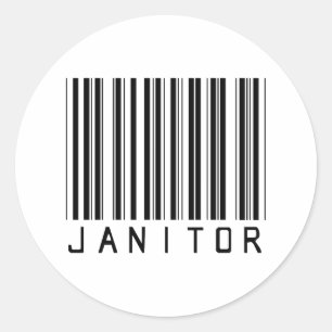 streepjescode van de conciërge ronde sticker