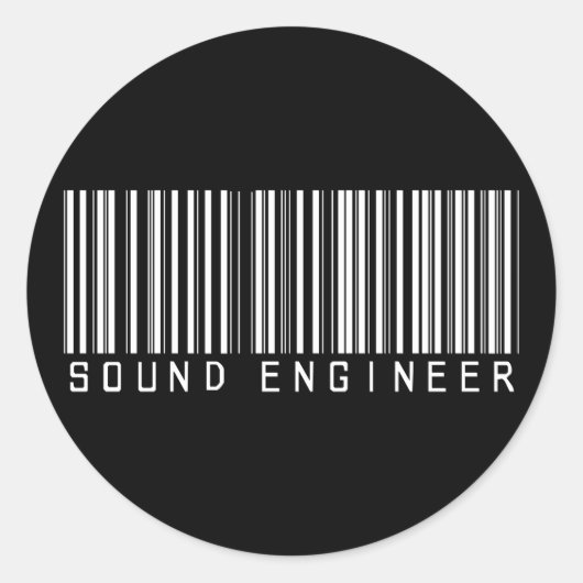 streepjescode van de geluidsingenieur ronde sticker (Voorkant)