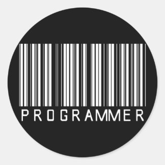 streepjescode van de programmeur ronde sticker