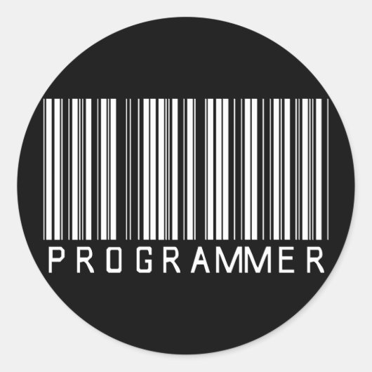 streepjescode van de programmeur ronde sticker (Voorkant)