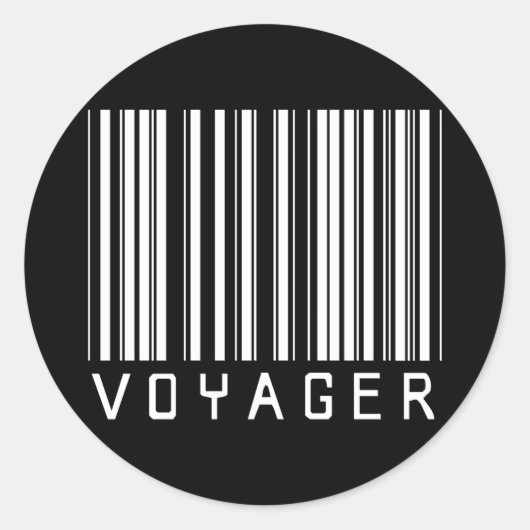 streepjescode van de reiziger ronde sticker (Voorkant)