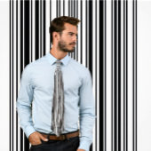 Streepjescode Verticaal Gestreept Stropdas (Zwart-