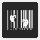 streepjescode vierkante sticker (Voorkant)