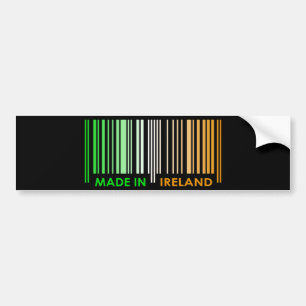 Streepjescode vlag kleuren IERLAND Donkerontwerp Bumpersticker