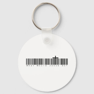 Streepjescode WWJD Sleutelhanger