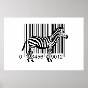 Streepjescode Zebra Poster