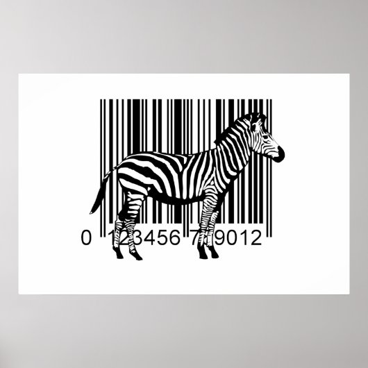 Streepjescode Zebra Poster (Voorkant)