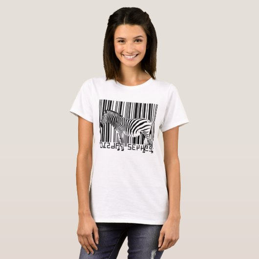 streepjescode zebra t-shirt (Voorkant volledig)