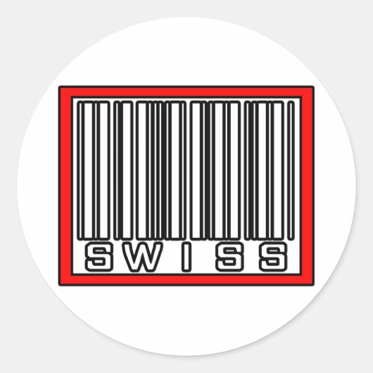 Streepjescode Zwitserland Ronde Sticker (Voorkant)
