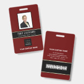 Streepjesframe van zwart wit goud Barcode Foto Naa Badge (Voor- en achterkant)