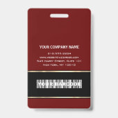 Streepjesframe van zwart wit goud Barcode Foto Naa Badge (Achterkant)