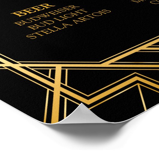 Streepjesmenu Bindteken | Gatsby Art Deco Poster (Hoek)