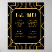Streepjesmenu Bindteken | Gatsby Art Deco Poster (Voorkant)
