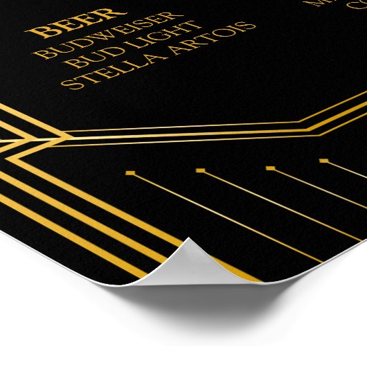 Streepjesmenu Bindteken | Gatsby Art Deco Poster (Hoek)