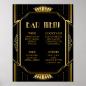 Streepjesmenu Bindteken | Gatsby Art Deco Poster (Voorkant)