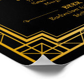 Streepjesmenu Bindteken | Gatsby Art Deco Poster (Hoek)