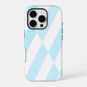 Streepjesontwerp in lichtblauw en wit iPhone 16 pro hoesje