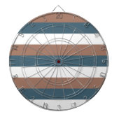 Streepjespatroon Blauwgroen Mocha Wit Dartbord (Voorkant)