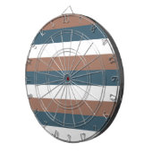 Streepjespatroon Blauwgroen Mocha Wit Dartbord (Voorkant Rechts)